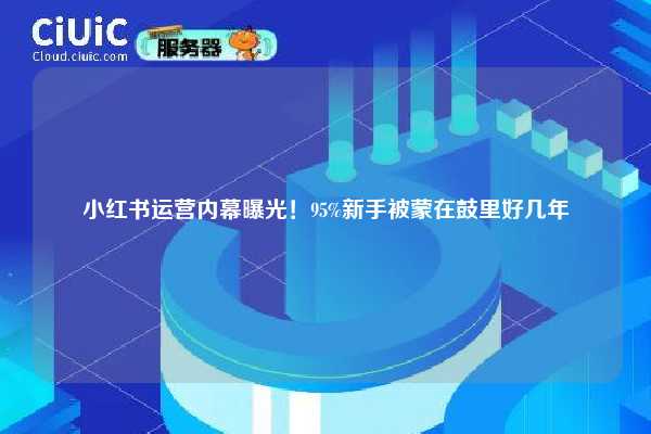 小红书运营内幕曝光！95%新手被蒙在鼓里好几年