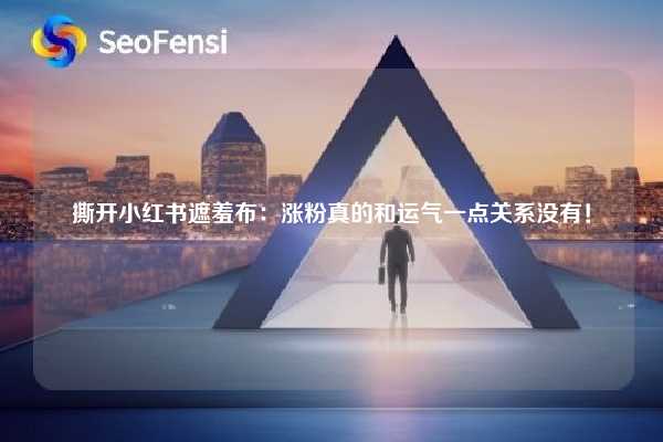 撕开小红书遮羞布：涨粉真的和运气一点关系没有！