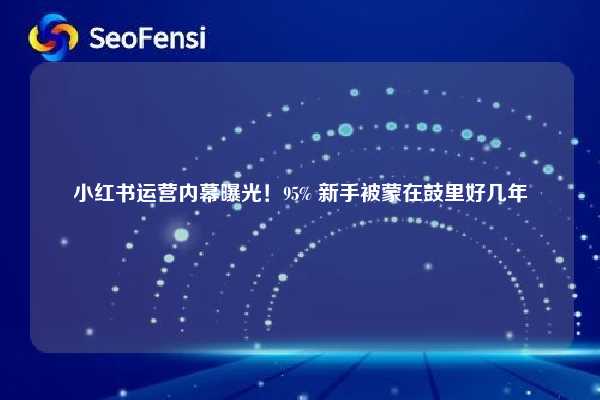 小红书运营内幕曝光！95% 新手被蒙在鼓里好几年
