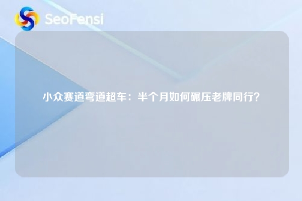 详细阅读:小众赛道弯道超车:半个月如何碾压老牌同行? 小众赛道弯道超车:半个月如何碾压老牌同行?